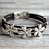 Alloy & Waxed Cord BBracelets for Women FS-WG70219-01-1