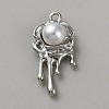White Series Love Bow Alloy Acrylic Pendant PALLOY-WH0115-01P-14-1