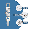 10Pcs Brass Clear Cubic Zirconia Watch Band Clasps ZIRC-FH0001-38P-5