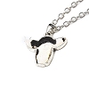 Zinc Alloy with Leather Pendant Necklces NJEW-Z034-01A-P-2