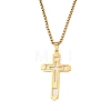 201 Stainless Steel Religion Pendant Box Chain Necklaces for Women NJEW-U018-02G-01-1