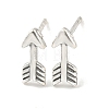 Rack Plated Arrow Brass Stud Earrings for Women EJEW-Z048-16P-1