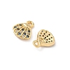 Brass Micro Pave Cubic Zirconia Charms KK-C099-01H-G-2