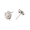 Brass Cubic Zirconia Stud Earrings Findings KK-R217-16P-2