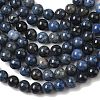 Natural Grade AA Dumortierite Quartz Round Bead Strands G-P075-43-8mm-2