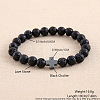 Natural Lava Rock Round Beaded Stretch Bracelets for Men Women OI3299-6-1