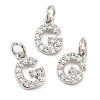 Brass Micro Pave Grade AAA Cubic Zirconia Charms LS-ZIRC-P067-11P-G-NR-1
