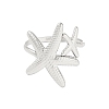 Non-Tarnish 304 Stainless Steel Starfish Open Cuff Rings for Women RJEW-S418-03P-2