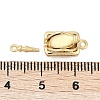 Brass Micro Pave Clear Cubic Zirconia Box Clasps KK-P291-40G-3