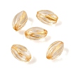 Baking Paint and Golden Metal Enlaced Glass Beads GL-CBA1477-08A-1