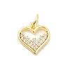 Brass Micro Pave Cubic Zirconia Charms KK-C139-25C-G-1
