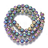 Electroplated Natural Lava Rock Beads Strands G-S352-30B-02-2