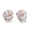 Christmas Theme Polymer Clay Rhinestone Beads with Resin X-RESI-Z045-01D-1