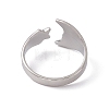 Non-Tarnish 304 Stainless Steel Moon & Star Open Cuff Ring for Women RJEW-C045-19P-3