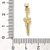 Rack Plating Brass Micro Pave Cubic Zirconia Pendants KK-Z086-52G-01-3