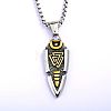 Vintage Two Tone 304 Stainless Steel Viking Arrowhead Pendant Necklaces for Men Women WG9CA47-02-1