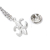 Fleur De Lis Alloy Hanging Chain Brooches JEWB-NH0001-01P-3