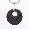 Platinum Plated Alloy Lava Rock Pi Disc Pendants G-M047-02D-2