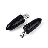 Natural Obsidian Pendants G-N349-16P-01-2