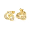 Brass Micro Pave Cubic Zirconia Stud Earring Finding CU-CBAA5EE-01G-2