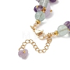 Brass & Natural Mixed Gemstone Chip & Round Beads Bracelets for Women BJEW-JB13151-03-4