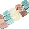 Natural Lemon Quartz & Flower Amazonite & Sunstone Beads Strands G-N358-02A-08-2