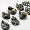Electroplated Natural Druzy Agate Beads Strands G-N0259-01-1