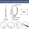 4 Pairs 925 Sterling Silver Leverback Earring Findings STER-BBC0001-85-2