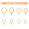 20Pcs 4 Sizes Eco-friendly Brass Spring Ring Clasps KK-FH0005-51-3