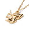 Initial Letter with Butterfly Pendant Necklace LS-NJEW-C026-01G-F-3