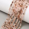 Natural Copper Rutilated Quartz Beads Strands G-P629-A01-02-2
