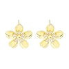 Brass Pave Clear Cubic Zirconia Stud Earring Findings KK-F875-05G-1