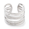 304 Stainless Steel Multi-layer Open Cuff Rings RJEW-K273-04P-2