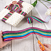 2Rolls 2 Styles Stripe Pattern Printed Polyester Grosgrain Ribbon OCOR-TA0001-37I-18