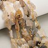 Raw Rough Natural Gold Rutilated Quartz Beads Strands G-A322-B08-01-1