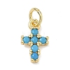 Brass Micro Pave Cubic Zirconia Pendants KK-A293-20G-06-1
