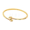 Brass Pave Colorful Cubic Zirconia Hinged Bangles for Women BJEW-S147-07G-02-2