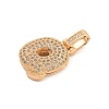 Brass Micro Pave Clear Cubic Zirconia Pendants KK-B099-01G-Q-2