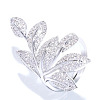 Brass Micro Pave Clear Cubic Zirconia Finger Rings FS-WG77E03-04-4