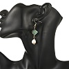 Natural Paua Shell & Natural Pearl Dangle Earrings EJEW-JE07333-2