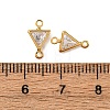 Brass Pave Clear Cubic Zirconia Connector Charms KK-Z121-06G-08-3