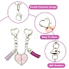 10Pcs Heart Alloy Lobster Claw Clasps Keychain Clasps HJEW-YW00393-2