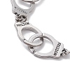 Alloy Handcuff with Freedom Link Chain Necklaces for Men Women BJEW-JB10128-01-3