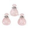 Teardrop Natural Rose Quartz Perfume Bottle Pendants G-H241-02B-P-1