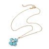 Synthetic Turquoise Clover Shamrock Pendant Necklaces NJEW-JN05170-01-5