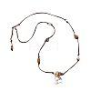 Boho Alloy Elephant Pendant Adjustable Waxed Cord Necklaces WGBAB51-01-5