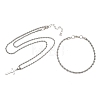 Alloy Cross Pendant Necklaces & Chain Bracelets Sets for Women SJEW-A002-01P-4