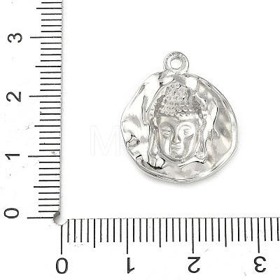 Hammered 304 Stainless Steel Pendants STAS-C167-01P-1