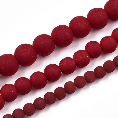 Opaque Glass Beads Strands X-GLAA-T032-P8mm-MD05-1