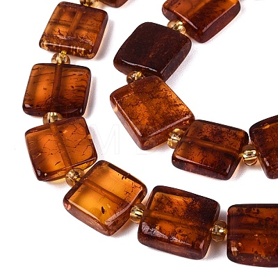 Natural Bloody Amber Beads Strands G-N371-15A-01-1